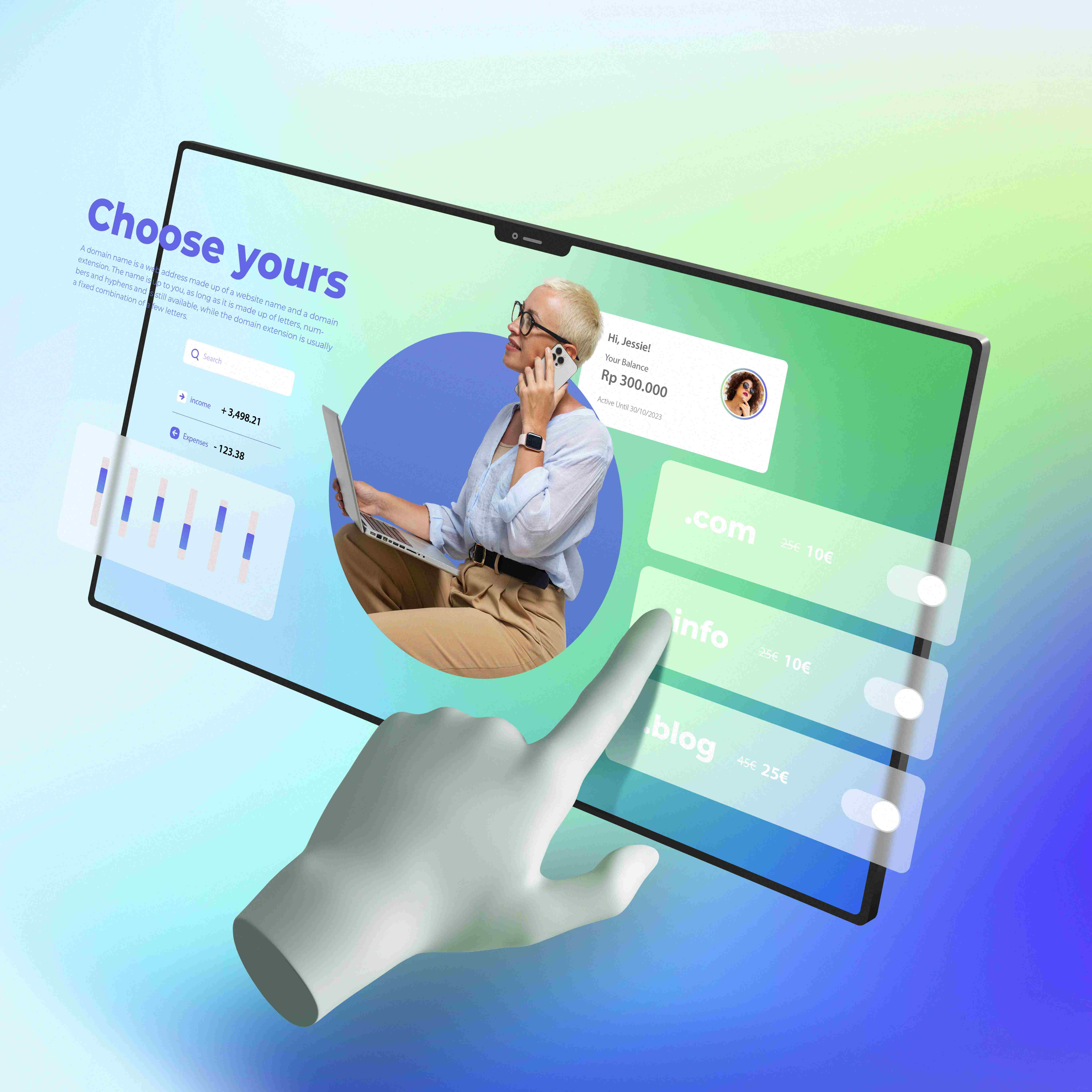 3D rendering of website hosting concept showing professional building digital solutions